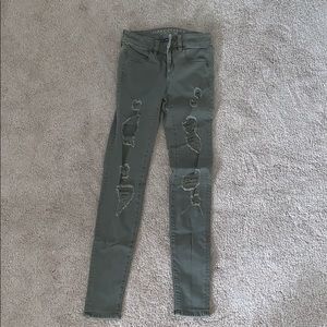 Green American Eagle Super Stretch Jeggings